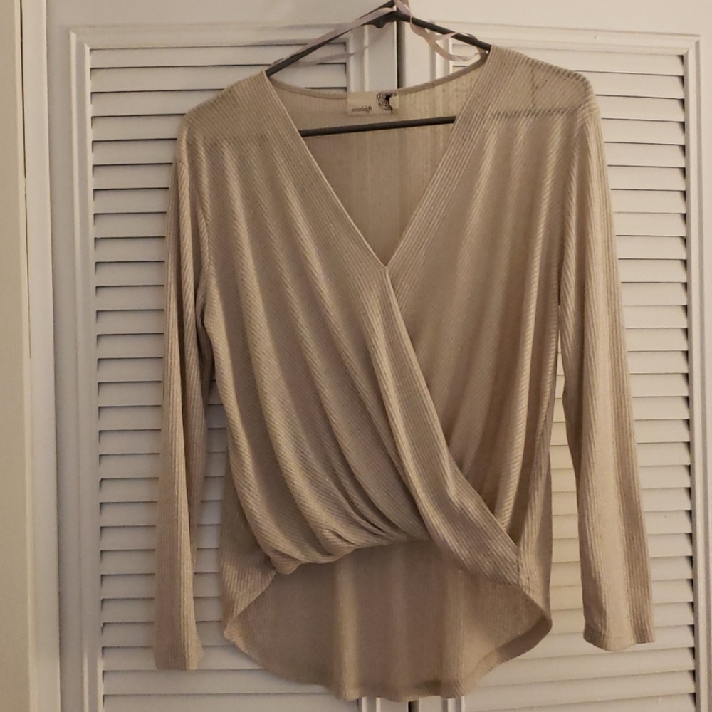 Ribbed Long Sleeve Blouse
